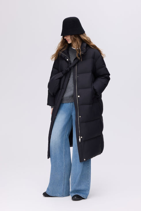 High-Neck Long Down Coat